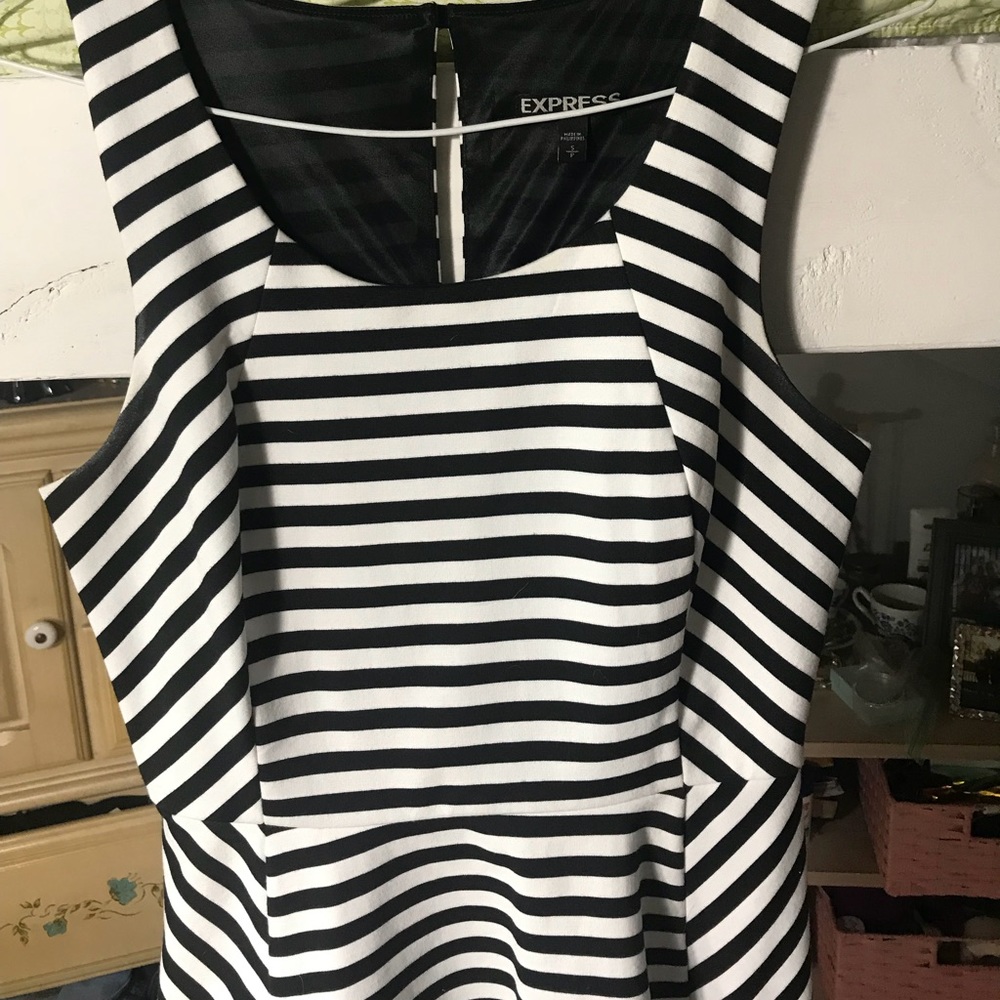 Express Striped B&W Dress